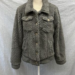 POLAGRAM Teddy Jacket w/pockets. Size L. EUC worn once